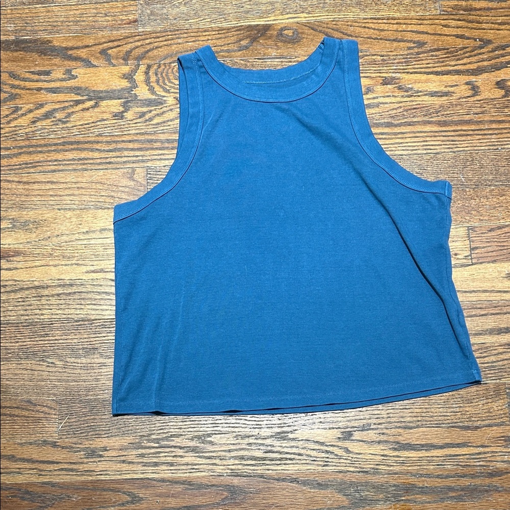 Blue Crop Tank Top